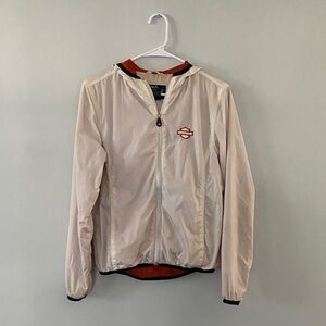 Vintage Harley-Davidson Cream Windbreaker Jacket Coat Size Small